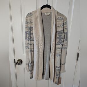Yes Lola Women's Open Front Long Cardigan, Southwest Boho, Size S, NWT